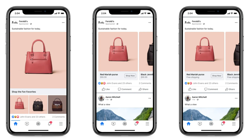 Collection & Dynamic Product Ads in facebook